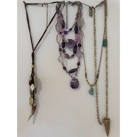 Chico’s Bundle of 3 Bohemian Vintage Inspired Statement Necklaces New - Picture 1 of 9